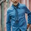 Men &SONS Scarves>Blue Dot Organic Japanese Scarf