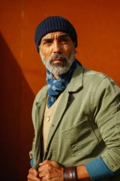 Men &SONS Scarves>Blue Ikat Scarf