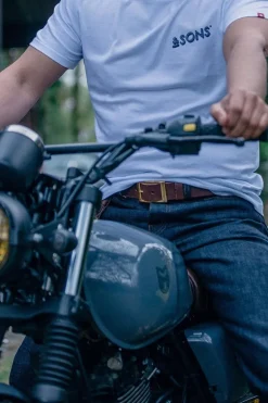 Men &SONS Leather Goods>Brown Leather Belt