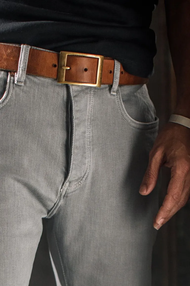 Men &SONS Leather Goods>Brown Leather Belt