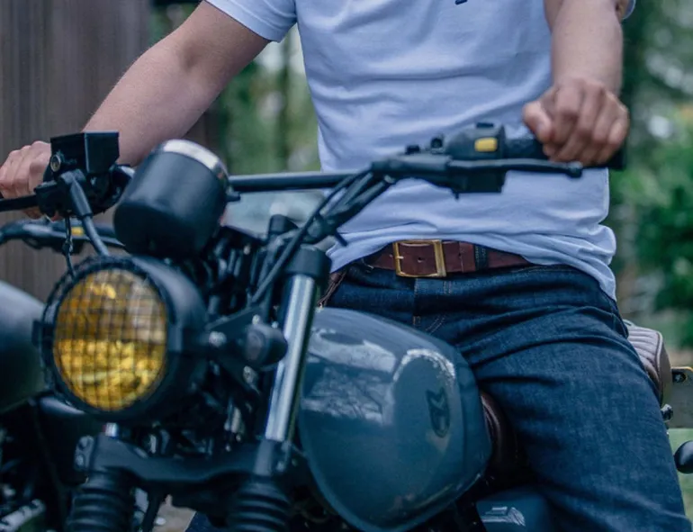 Men &SONS Leather Goods>Brown Leather Belt