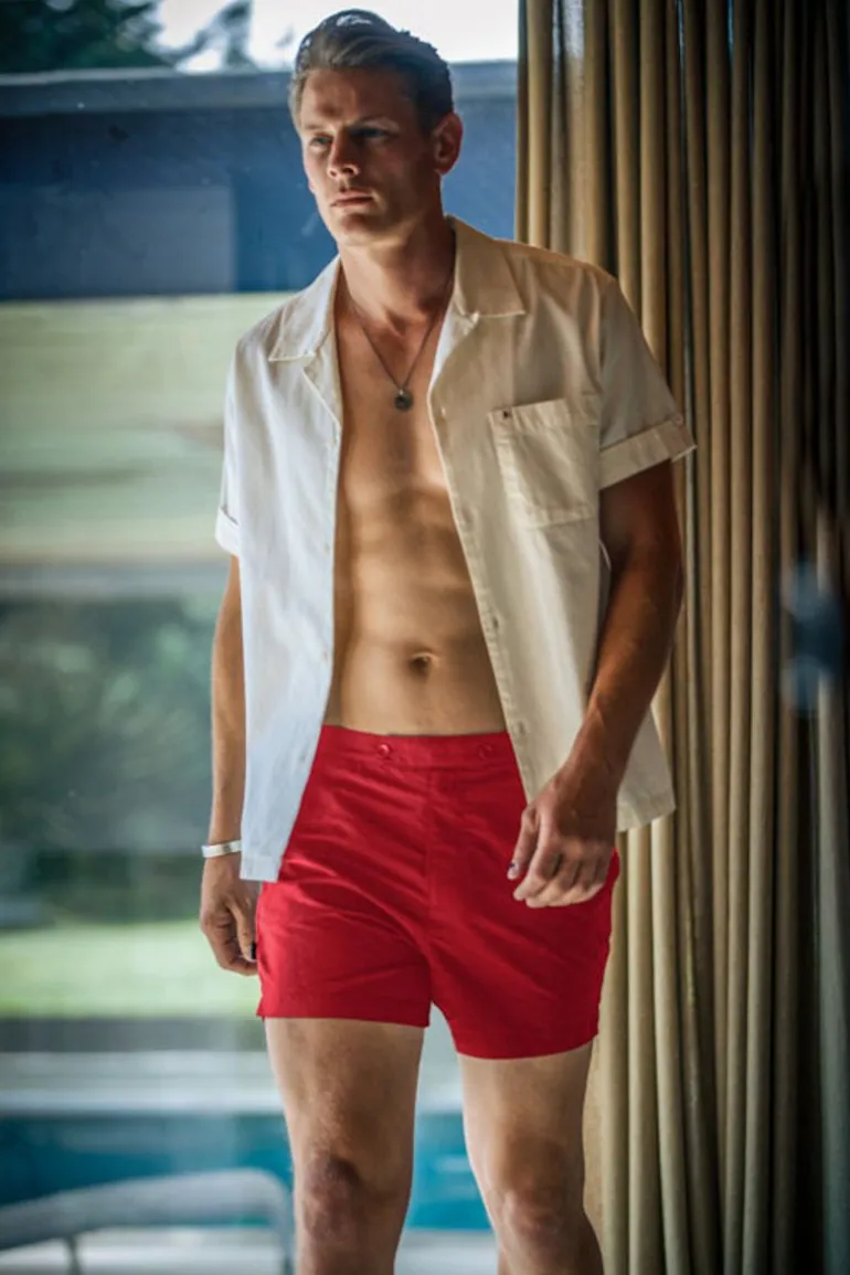 Men &SONS Bottoms & Shorts>Newman Swim Shorts Vintage Red