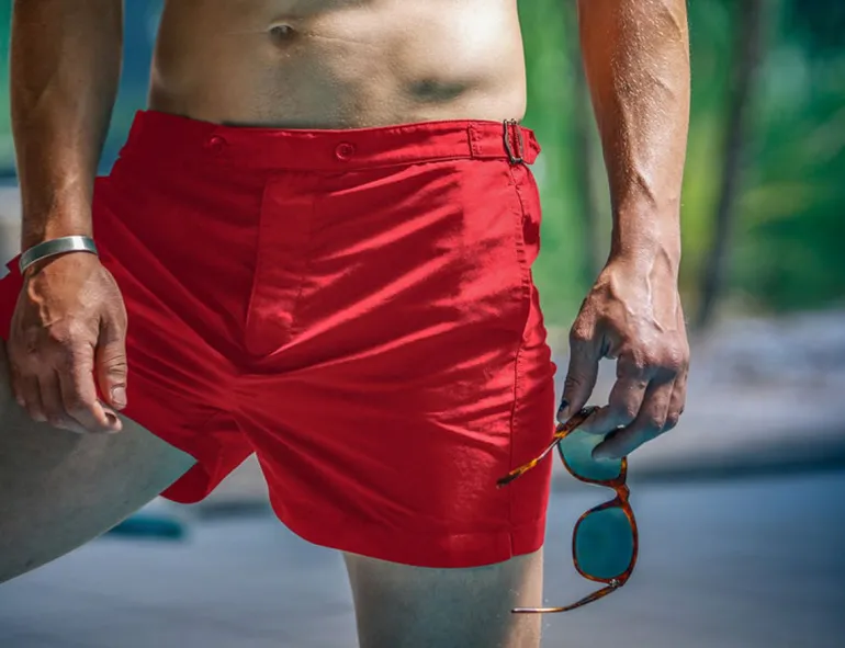 Men &SONS Bottoms & Shorts>Newman Swim Shorts Vintage Red