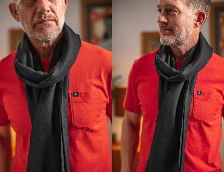 Men &SONS Knitwear>Outlaw Scarf Black