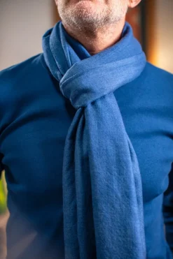 Men &SONS Knitwear>Outlaw Scarf Denim Blue