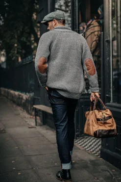 Men &SONS Jackets & Coats>Pioneer British Wool Cardigan Grey