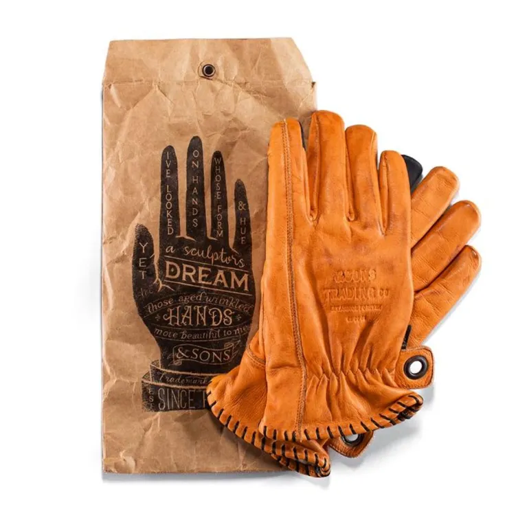 Men &SONS Leather Goods>Adventure Gloves Tan
