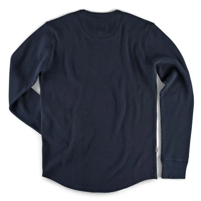 Men &SONS Tops>Base Waffle Crew Neck Navy
