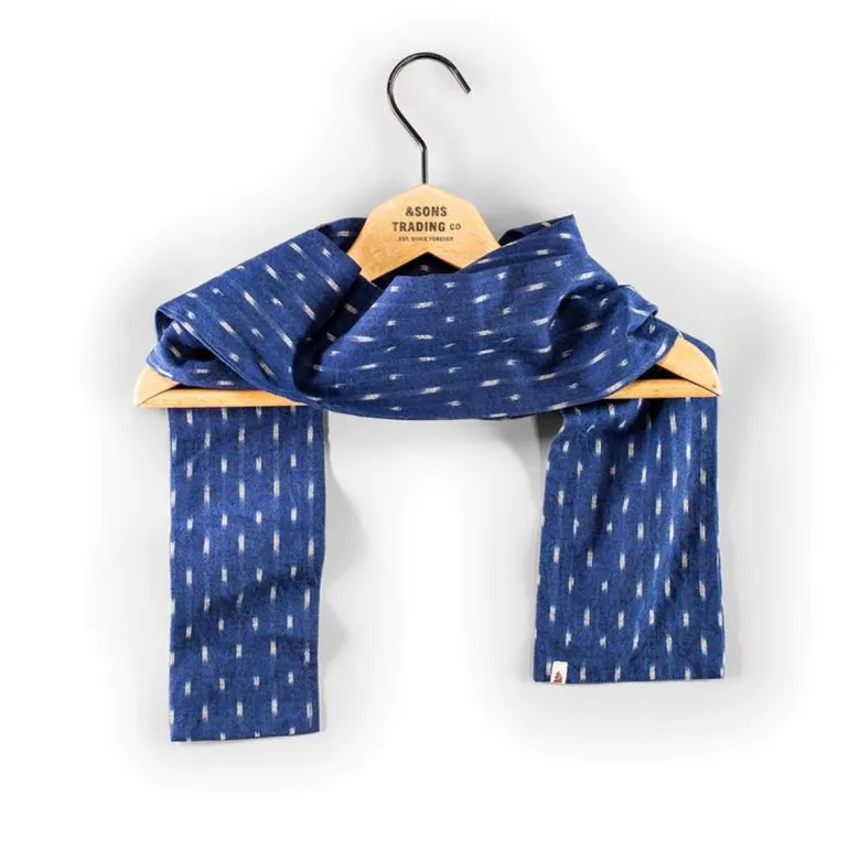 Men &SONS Scarves>Blue Star Dot Scarf