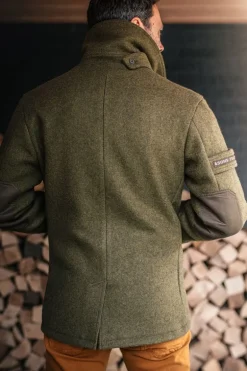 Men &SONS Jackets & Coats>Boardwalk Peacoat Army Green