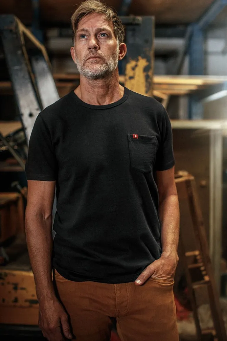 Men &SONS Tops>Boxer Pocket T-Shirt Black