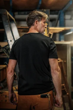 Men &SONS Tops>Boxer Pocket T-Shirt Black