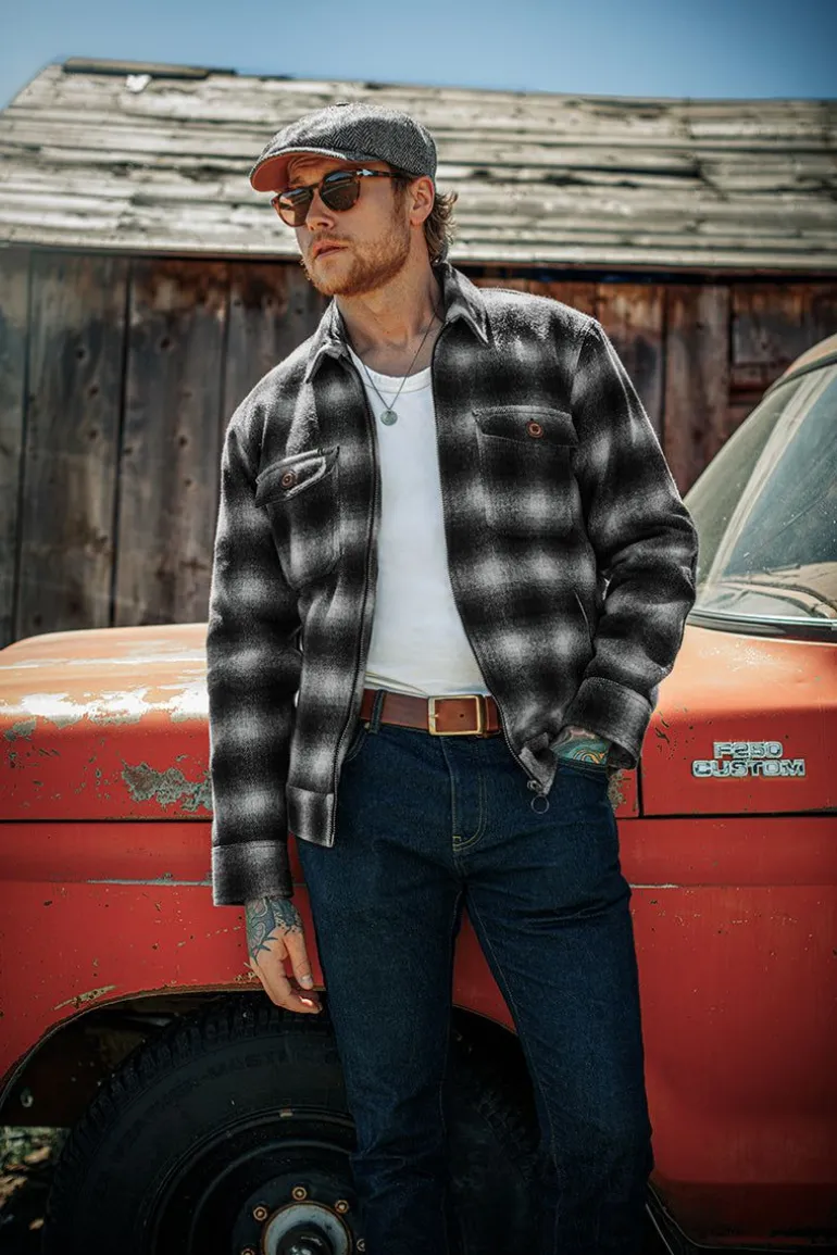 Men &SONS Jackets & Coats>Cab Coat Grey Check