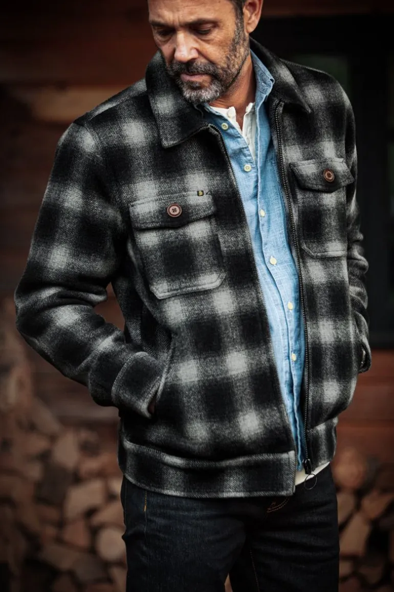 Men &SONS Jackets & Coats>Cab Coat Grey Check