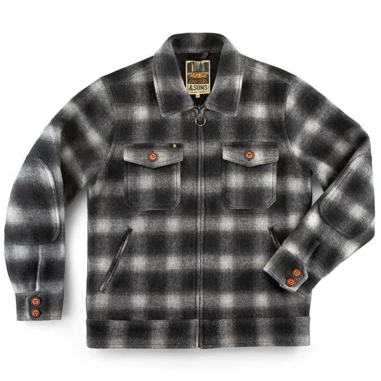 Men &SONS Jackets & Coats>Cab Coat Grey Check
