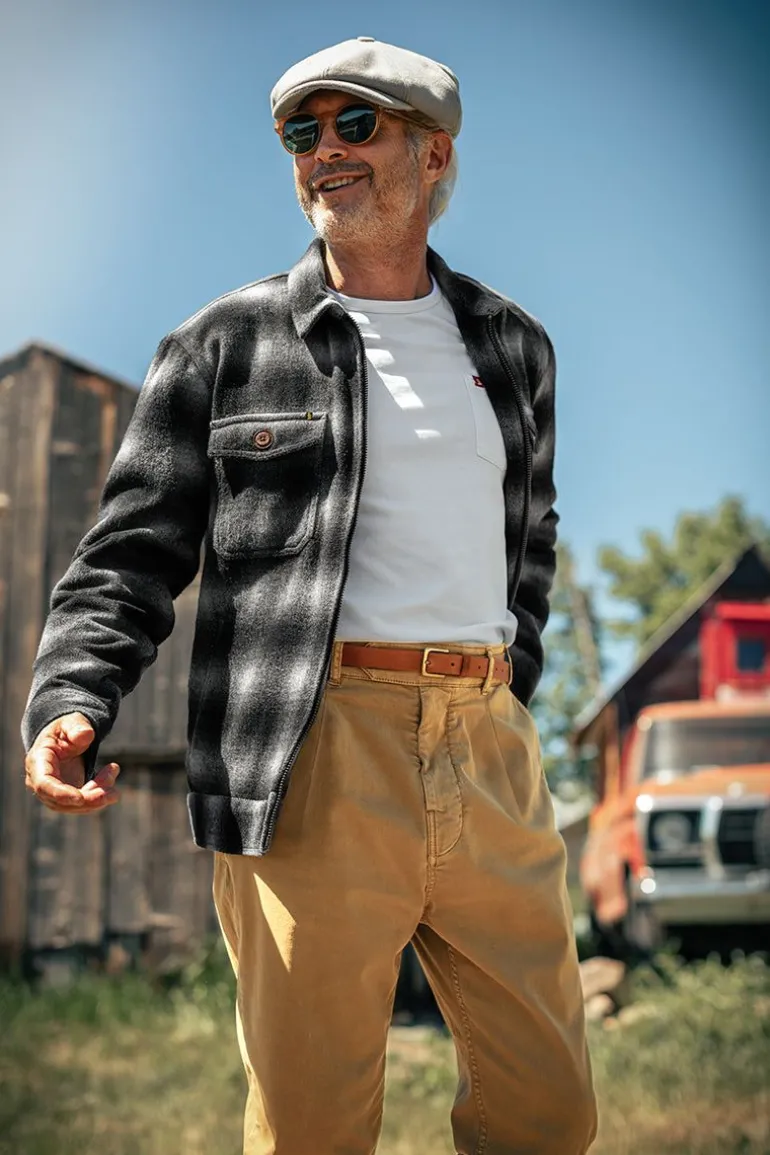 Men &SONS Jackets & Coats>Cab Coat Grey Check