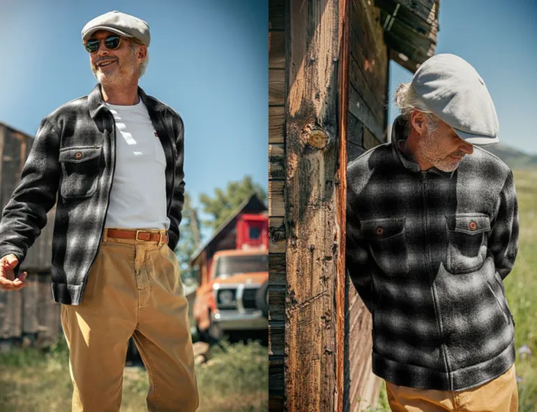 Men &SONS Jackets & Coats>Cab Coat Grey Check