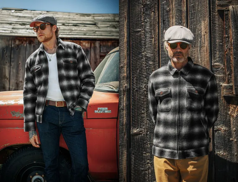 Men &SONS Jackets & Coats>Cab Coat Grey Check