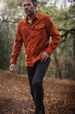 Men &SONS Tops>Cloud Shirt Rust