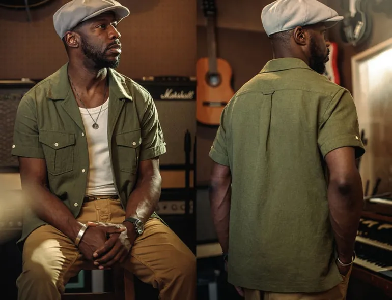 Men &SONS Tops>Coast Shirt Army Green