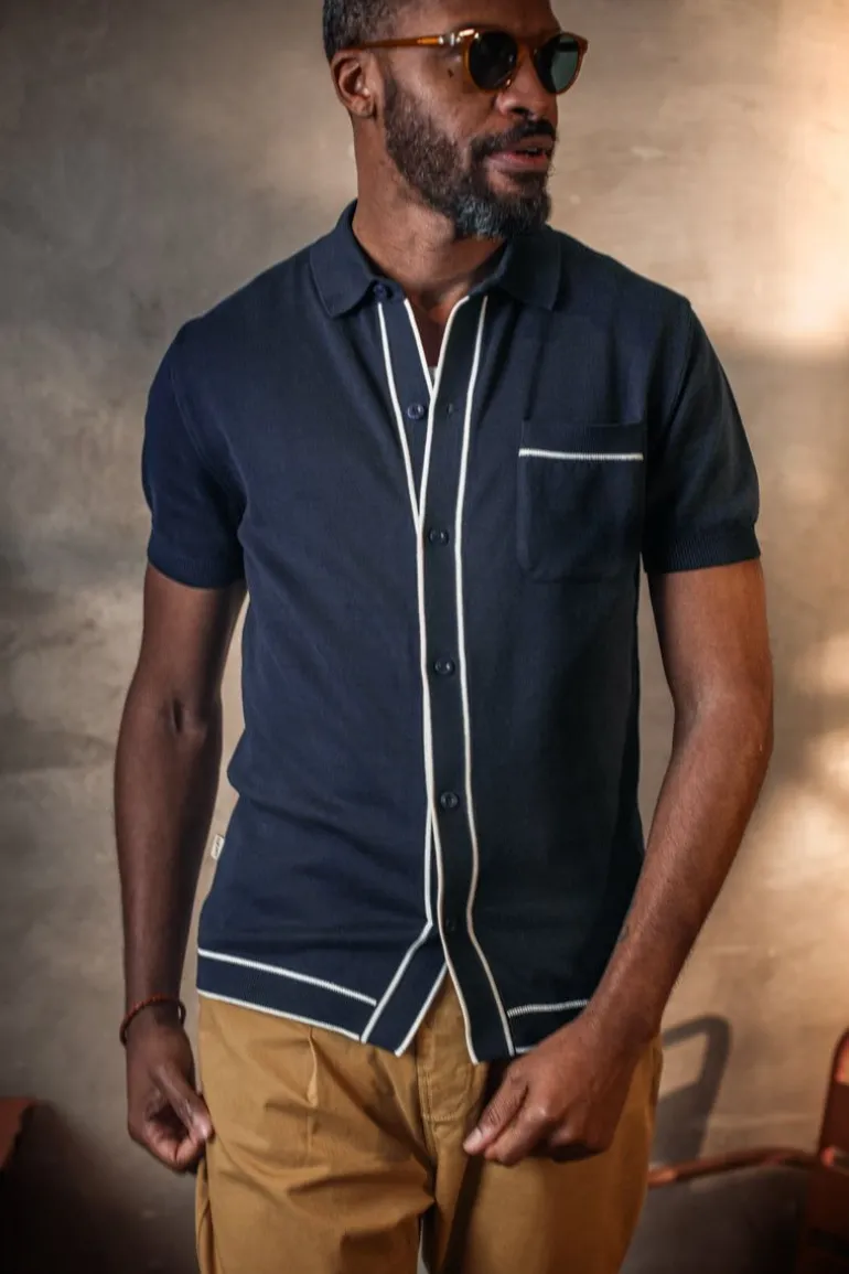 Men &SONS Tops>Dean Polo Navy