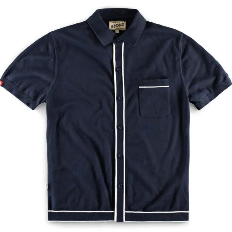 Men &SONS Tops>Dean Polo Navy