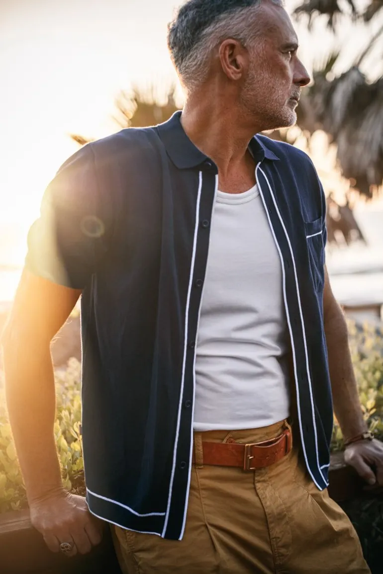 Men &SONS Tops>Dean Polo Navy