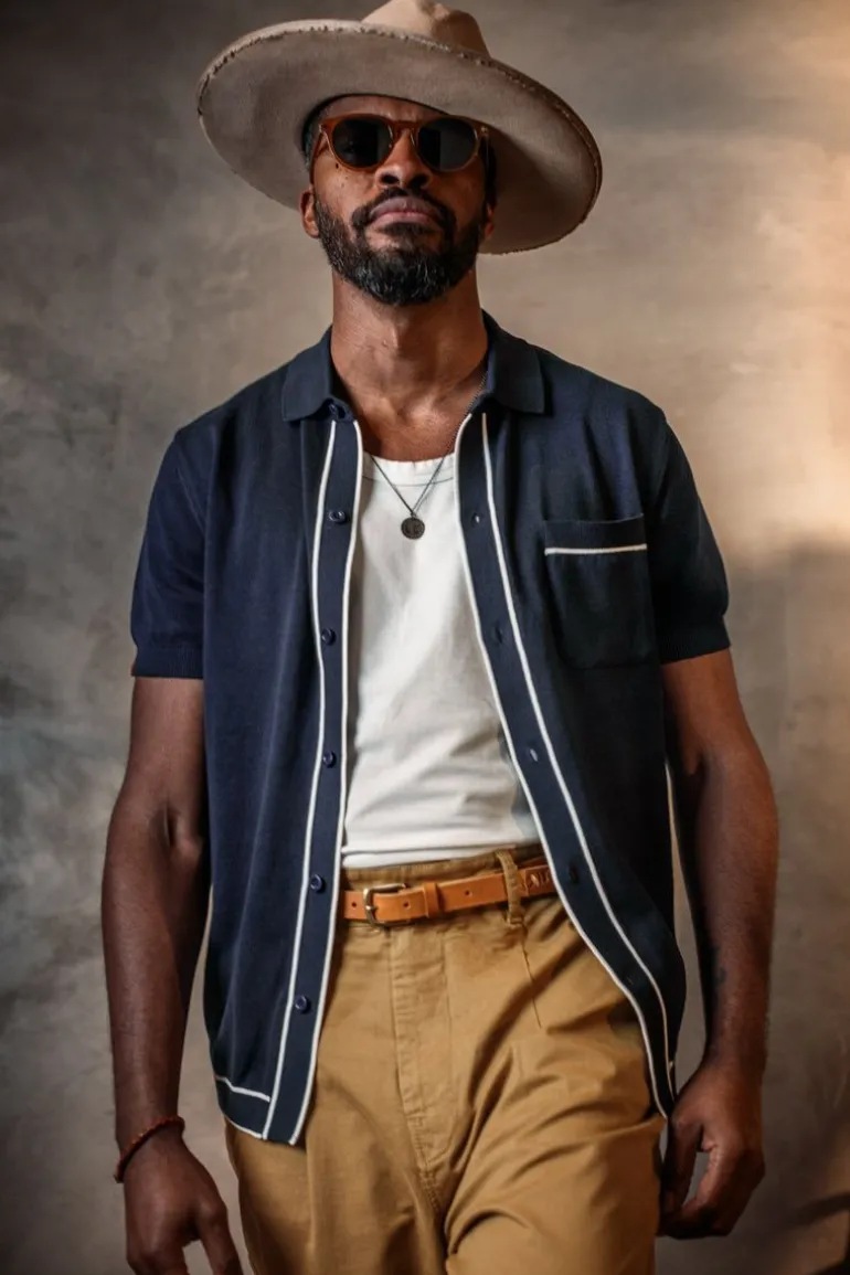 Men &SONS Tops>Dean Polo Navy