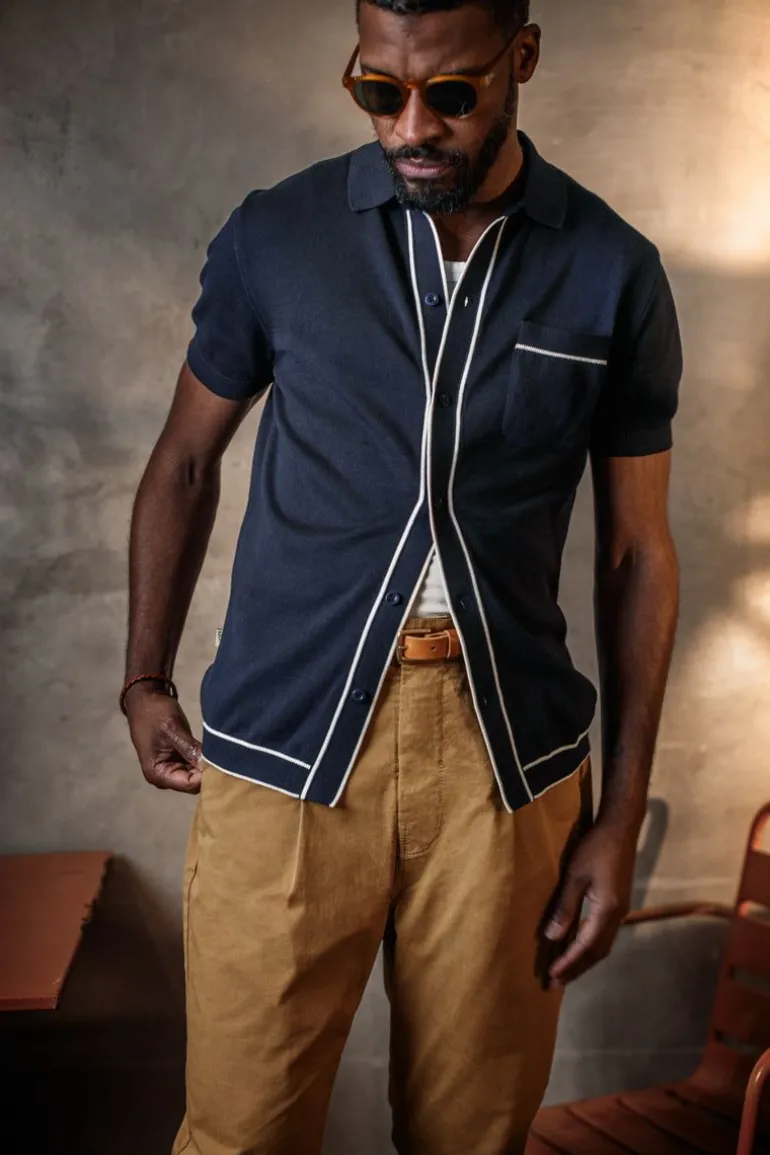 Men &SONS Tops>Dean Polo Navy
