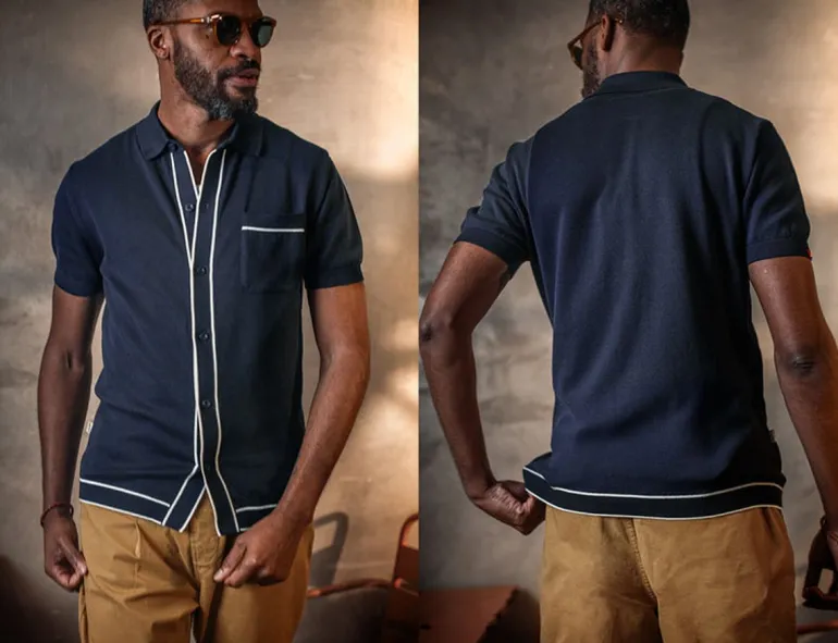 Men &SONS Tops>Dean Polo Navy