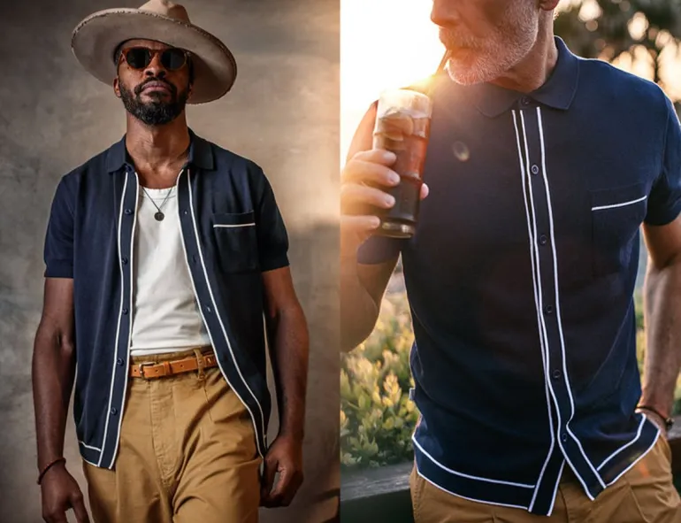 Men &SONS Tops>Dean Polo Navy