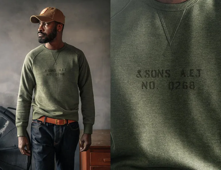 Men &SONS Jackets & Coats>Deck Sweatshirt Surplus Green