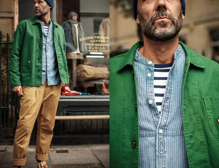 Men &SONS Tops>Emerson Shirt Indigo Stripe