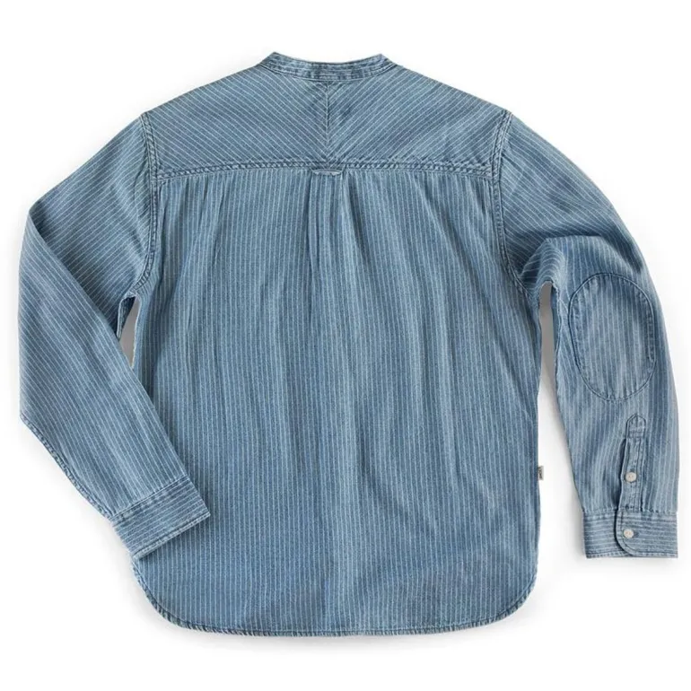 Men &SONS Tops>Emerson Shirt Indigo Stripe