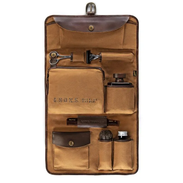 Men &SONS Essentials>Essentials Toilet Bag Tan
