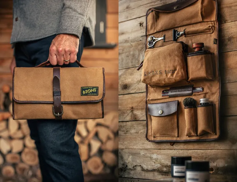 Men &SONS Essentials>Essentials Toilet Bag Tan