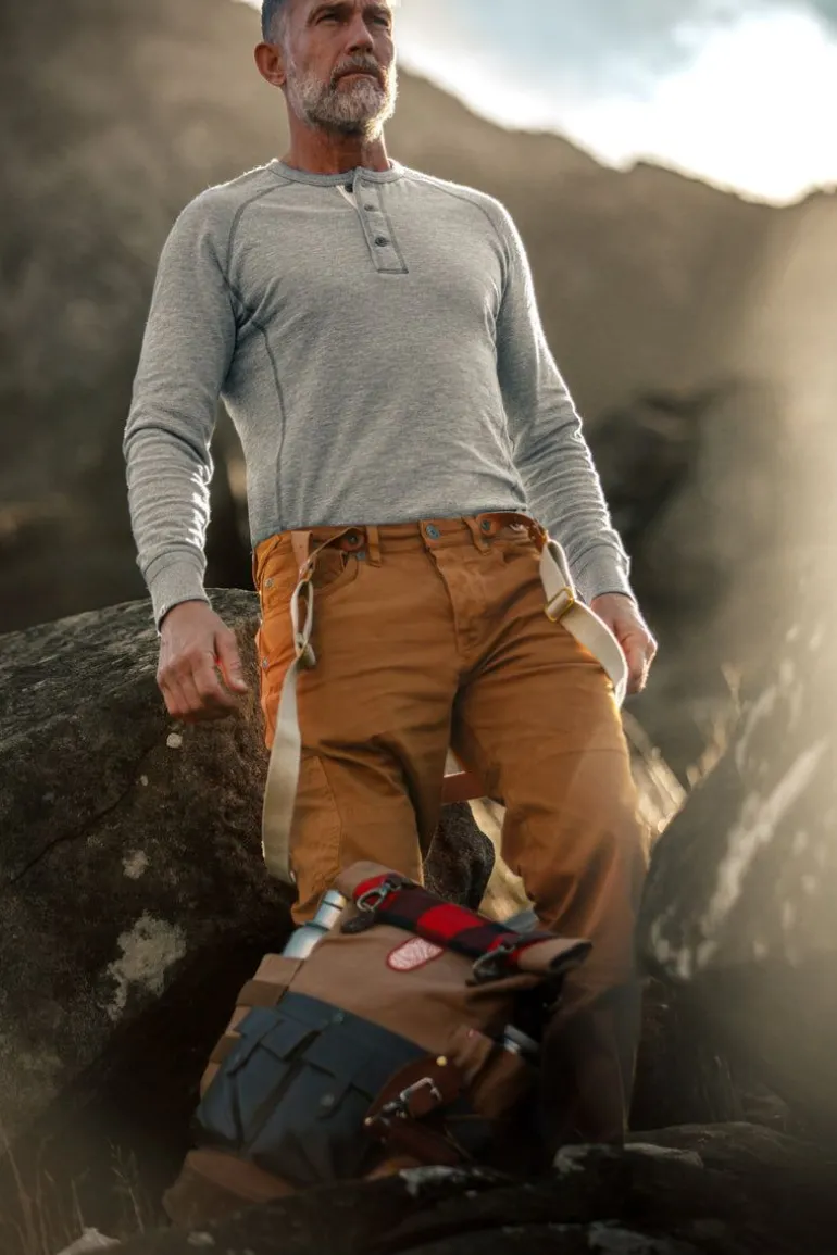 Men &SONS Tops>Flint Henley Grey Marl