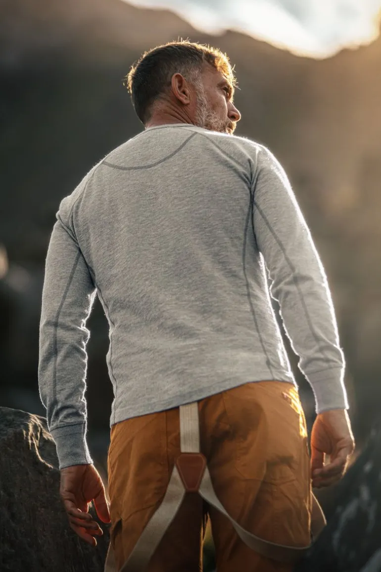 Men &SONS Tops>Flint Henley Grey Marl