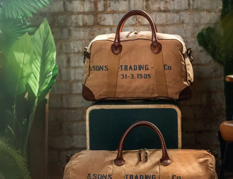 Men &SONS Leather Goods>Getaway Bag Tan