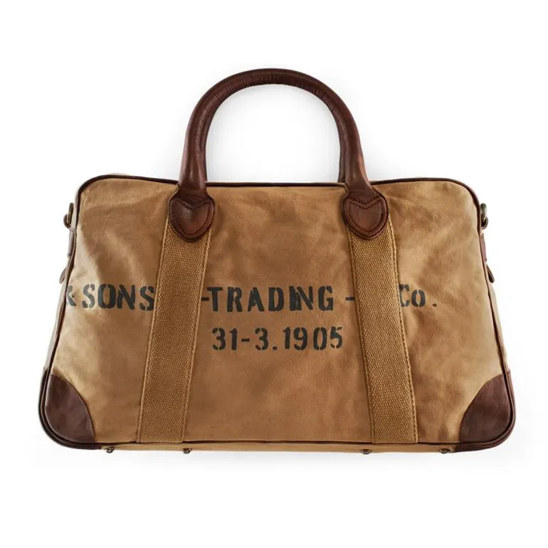 Men &SONS Leather Goods>Getaway Bag Tan