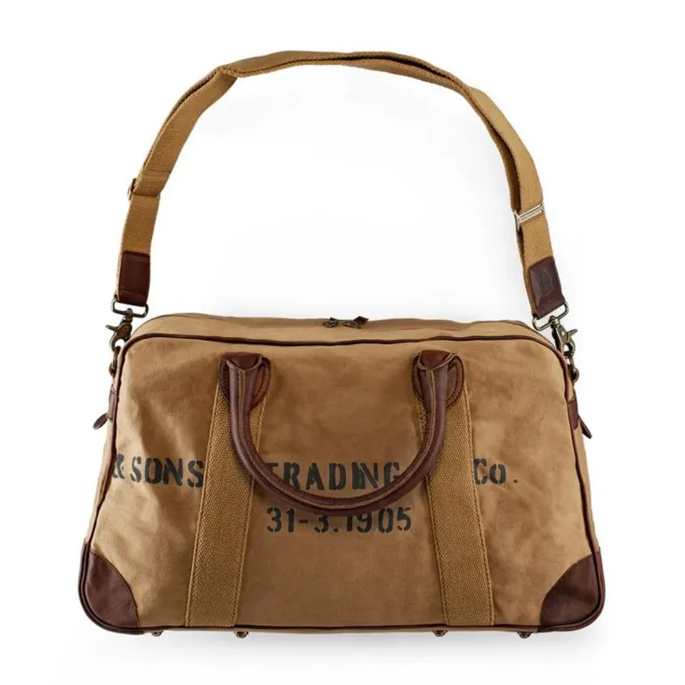 Men &SONS Leather Goods>Getaway Bag Tan