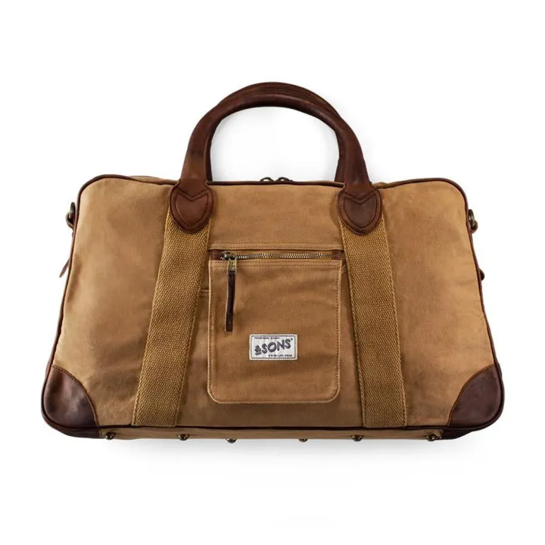 Men &SONS Leather Goods>Getaway Bag Tan
