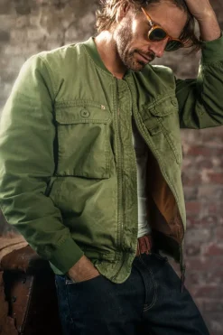 Men &SONS Jackets & Coats>Harris Bomber Jacket Army Green