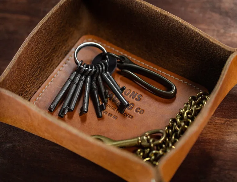 Men &SONS Leather Goods>Leather Tray Tan