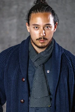 Men &SONS Scarves>Midnight Black Dot Scarf