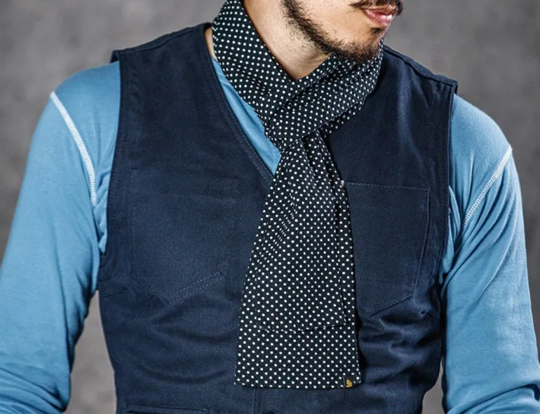 Men &SONS Scarves>Midnight Black Dot Scarf