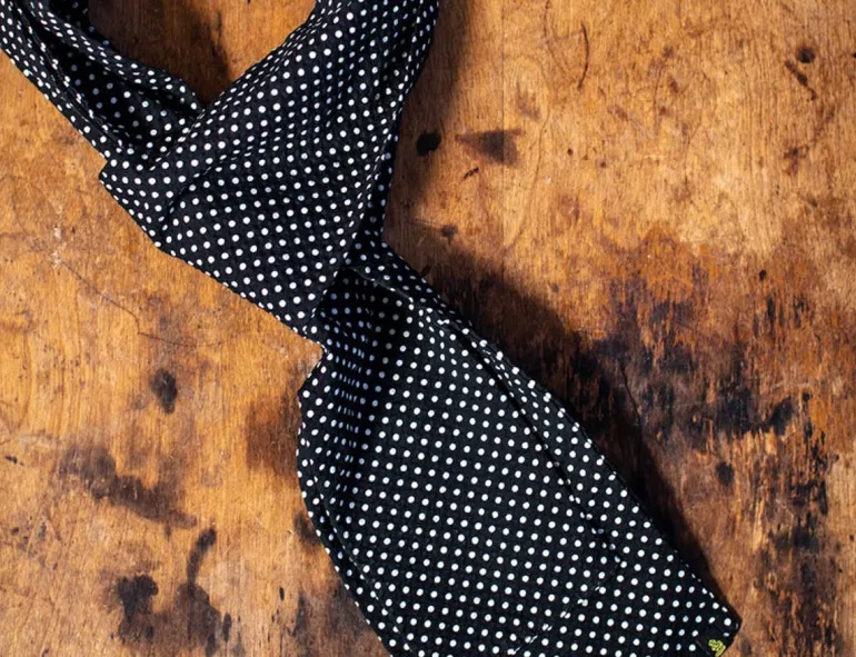 Men &SONS Scarves>Midnight Black Dot Scarf