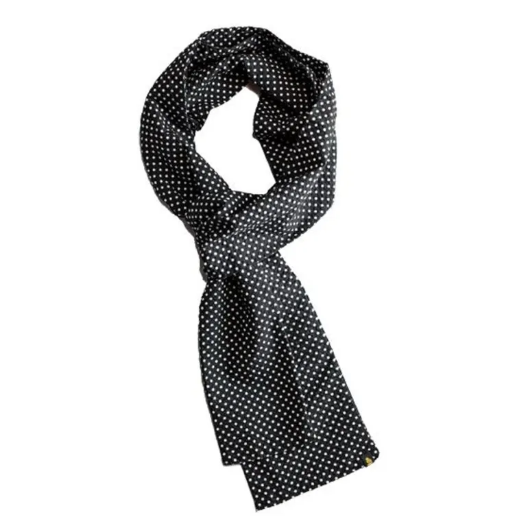 Men &SONS Scarves>Midnight Black Dot Scarf