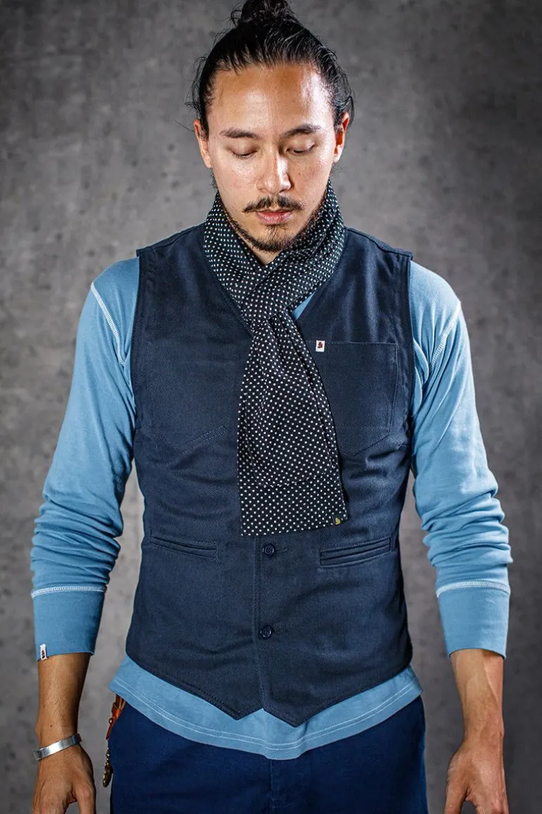 Men &SONS Scarves>Midnight Black Dot Scarf