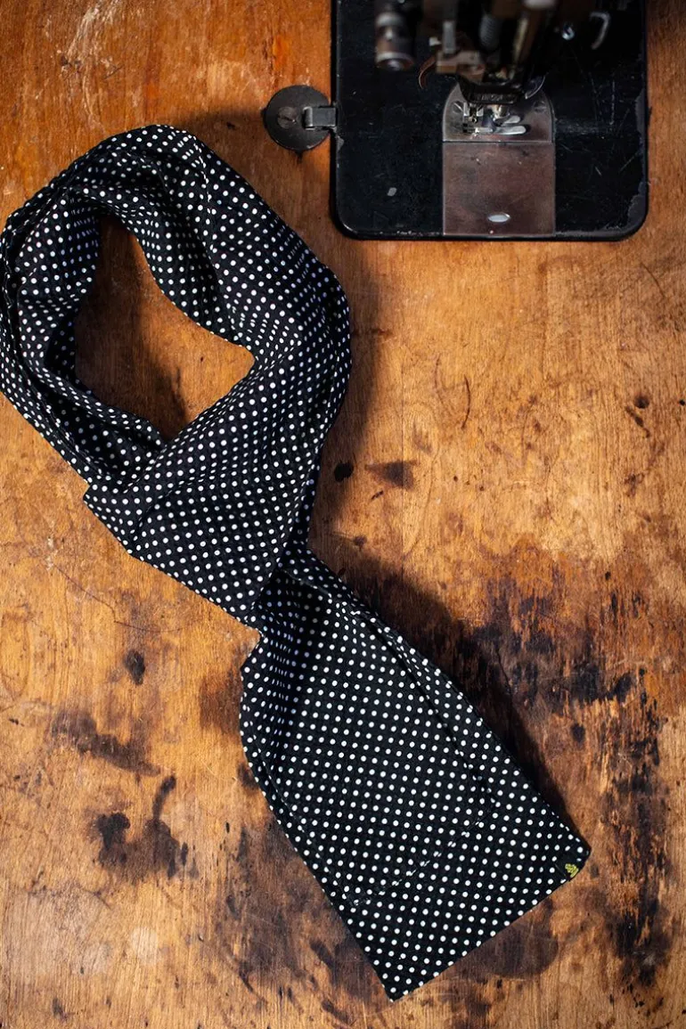 Men &SONS Scarves>Midnight Black Dot Scarf